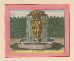 Brunnen mit einer Statue von drei Musikern, die eine Schale über ihren Köpfen tragen - Willem Swidde