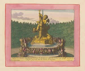 Brunnen mit einem Putto als Personifikation des Reichtums, sitzend auf Cerberus - Willem Swidde