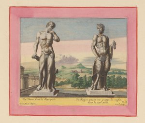Statuen eines Fauns und eines Satyrs mit Trauben - Willem Swidde