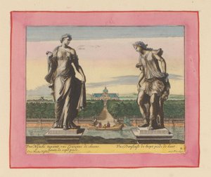 Statuen einer Nymphe mit Lorbeerkranz und einer Tänzerin - Willem Swidde