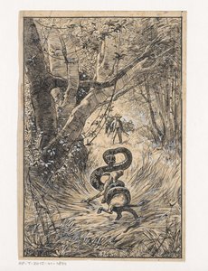 Serpent étranglant une chèvre - Willem Wenckebach