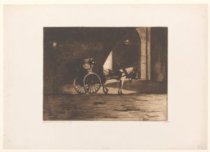 Voiture sous le pont de Waterloo à Londres - Willem Witsen (signed by artist)