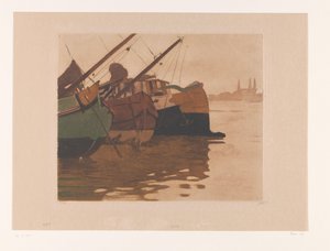 Bateaux de tourbe dans l