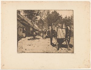 Chariot dans une cour de ferme en Brabant