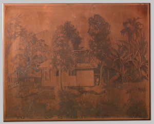 Buitenzorg, maison avec volcan en arrière-plan - Willem Arnoldus Witsen