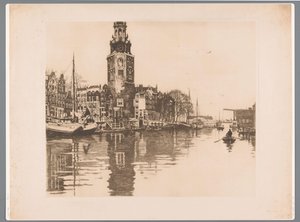 Vue de la tour Montelbaan à Amsterdam