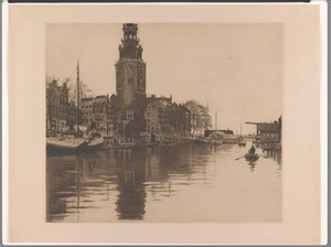 Vue de la Montelbaanstoren à Amsterdam