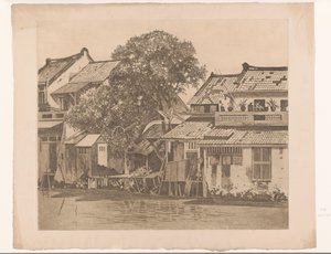 Vue des maisons au bord d