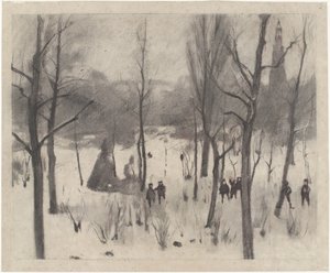 Enfants entre les arbres dans la neige - Willem Arnoldus Witsen