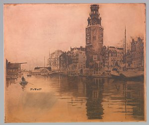 Oude Schans avec Montelbaanstoren et bateau à rames