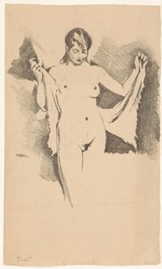 Femme nue debout se séchant