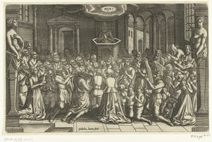 Remerciement pour la libération de Leyde, 1574 Leyde pendant le siège et la libération, 1574 (titre de la série) - Willem de Haen