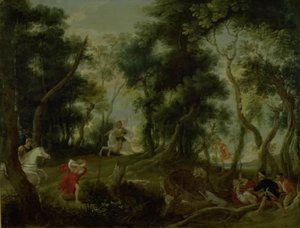 Paysage avec Atalante et Méléagre chassant le sanglier de Calydon