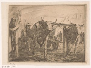 Chariot à bœufs - Willem van Konijnenburg (signed by artist)