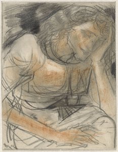 Femme avec main sous la tête - Willem van Konijnenburg