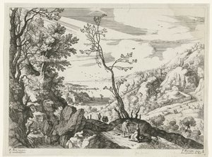 Paysage avec Juda et Tamar (Italiaanse landschappen) - Willem van Nieulandt (II)