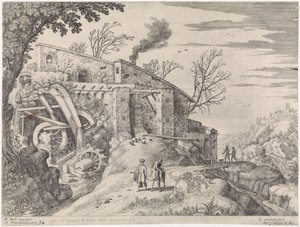Paysage avec un moulin à eau et le bon Samaritain - Willem van Nieulandt (II)