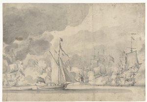 Bataille navale à Lowestoft le 13 juin 1665