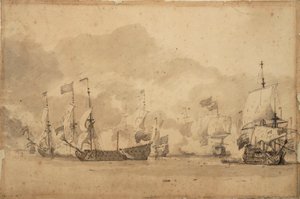 La bataille de Texel (Kijkduijn) 11-21 août 1673, c.1673