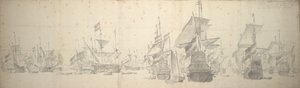 Conseil de guerre dans la flotte hollandaise au large de Terschelling, 7-17 octobre 1658 - Willem van de the Elder Velde