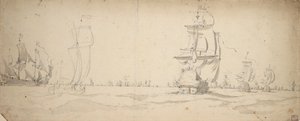 Navires hollandais descendant vers la flotte principale, mai ? 1672