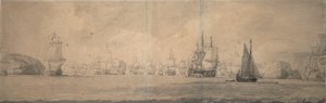 Les Indiamen néerlandais naviguant vers Bok op Raa (Bjaelkero), 25 août-4 septembre 1665 - Willem van de the Elder Velde