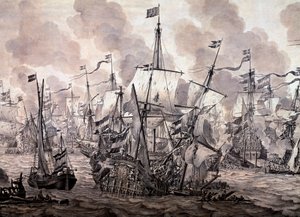 La bataille du Sund entre les flottes néerlandaise et suédoise, 8 novembre 1658 (détail)