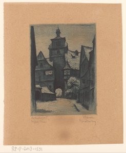 Vue sur la Weisserturm, à Rothenburg ob der Tauber - Willi Foerster (signed by artist)