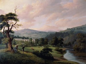 Abbaye de Bolton depuis la rivière Wharfe