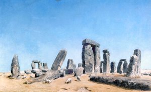 Moutons paissant à Stonehenge