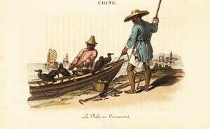 Pêcheurs chinois et leurs cormorans