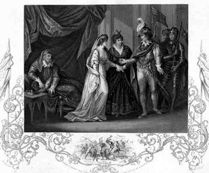 La conclusion du traité de Troye, dans Henry V par William Shakespeare, gravé par J. Rogers - William (after) Hamilton