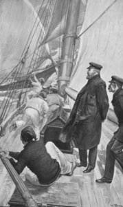 Le roi Édouard dans un accident de yacht à Cowes - William (after) Rainey