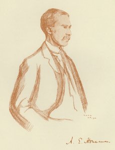 A E Housman, portrait - William (after) Rothenstein