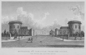 Entrée à Carlisle depuis le sud, la prison et la maison des sessions - William (after) Westall