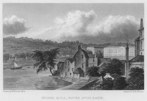 Monks Mill, rivière Avon, Bath - William (after) Westall