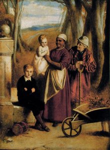 Deux enfants, nourrice et vieil homme