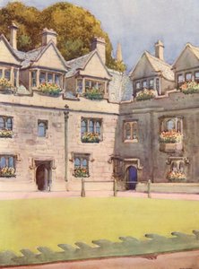 Cour avant du collège Brasenose, montrant en arrière-plan le célèbre marronnier connu sous le nom de Heber