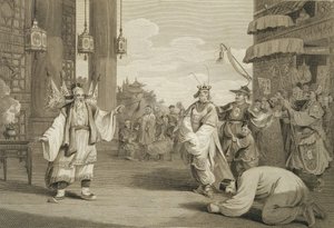 Scène dans une pièce historique présentée sur la scène chinoise, gravée par James Heath, pub. par G. Nicol, 1796 - William Alexander