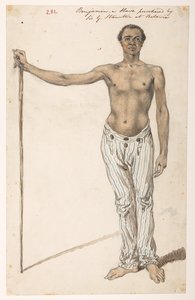 Benjamin - un esclave acheté par Sir G. Staunton à Batavia. Album de 278 dessins de paysages, côtes, costumes et vie quotidienne réalisés lors de l
