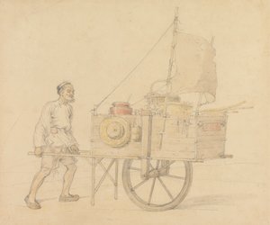 Porteur Chinois avec sa Brouette à Voile