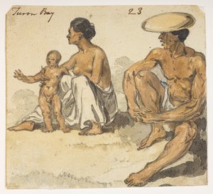 Homme, femme et enfant de la baie de Turon. de l