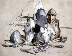 Armure au château de Brancepeth, Durham - William Andrews Nesfield