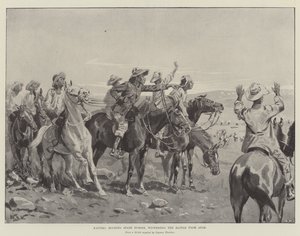 Kaffirs, tenant des chevaux de rechange, observant la bataille de loin - William Barnes Wollen