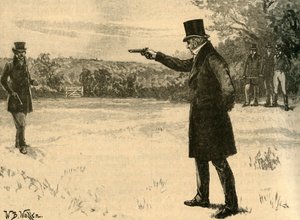 Le duel du duc de Wellington avec le comte de Winchilsea, Battersea Fields, Londres, 1829