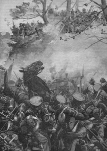 Les Français se précipitèrent en avant avec des cris triomphants et tirèrent dans la route creuse, 1902