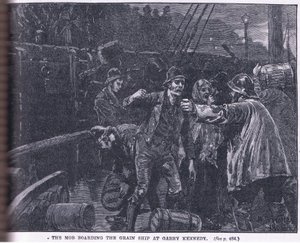 La foule embarquant sur un navire de grains à Garry Kennedy AD 1841
