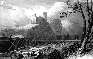 Le Château de Beaucaire et un pont de bateaux sur le Rhône, France - William Bernard Cooke