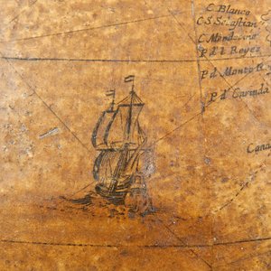 Globe terrestre anglais ancien, c.1673