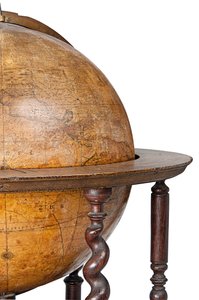 Globe terrestre anglais ancien, vers 1673